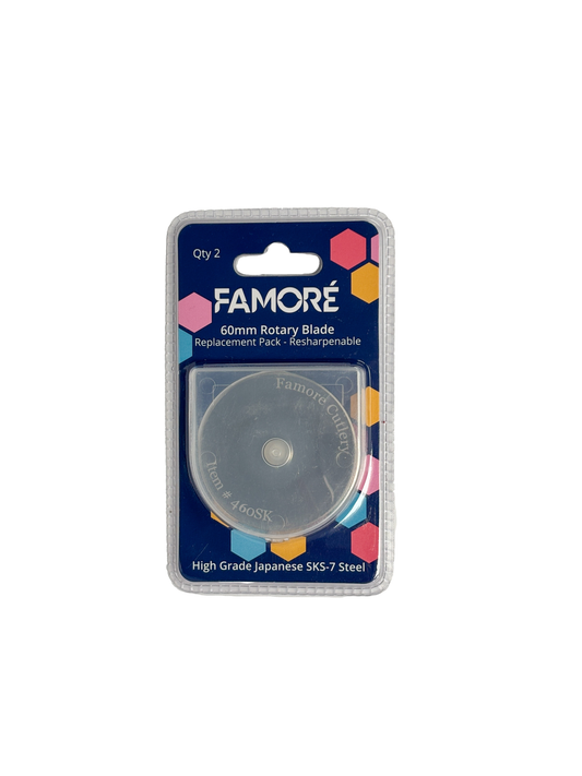 Famoré 60mm Rotary Cutter Replacement Blades - 2 Pack